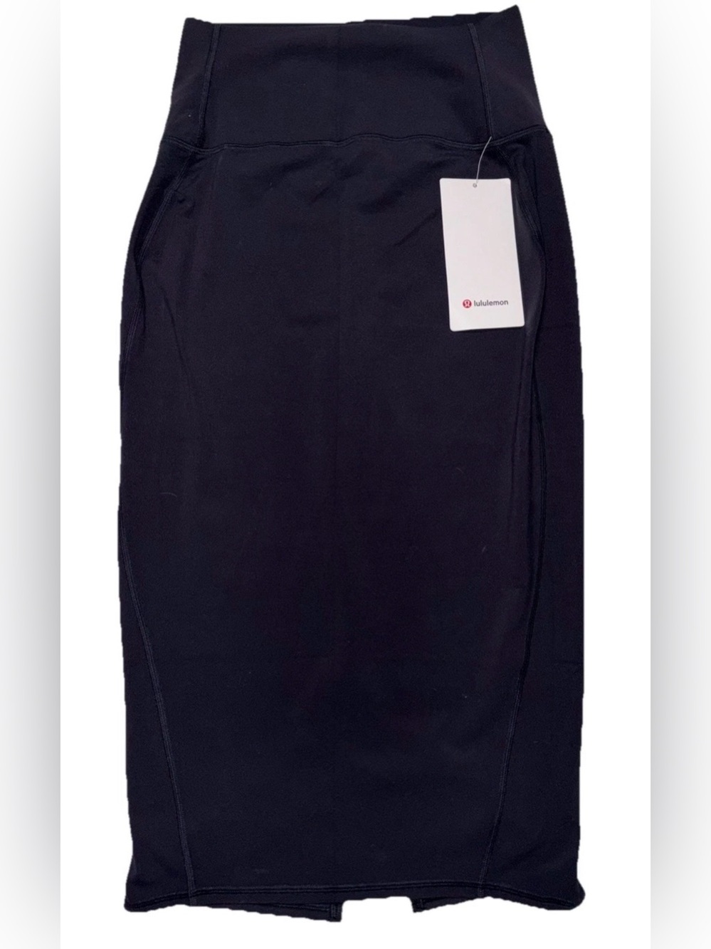 NWT LULULEMON SIZE 4 NULU SLIM FIT HIGH RISE SKIRT MIDI LENGTH AUTHENTIC BLACK